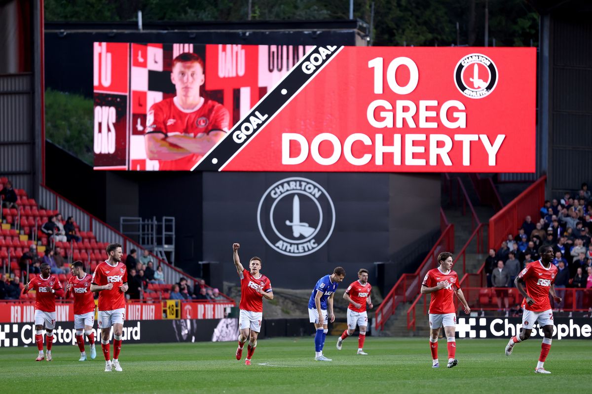 Greg Docherty scored the opener against Ipswich Town at The Valley on Wednesday night
