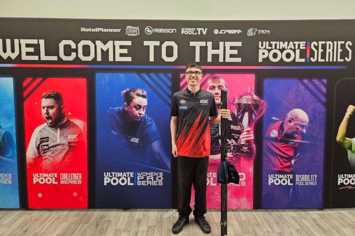 Zac Robinson, from Hull, at the Ultimate Pool tournament in Wigan