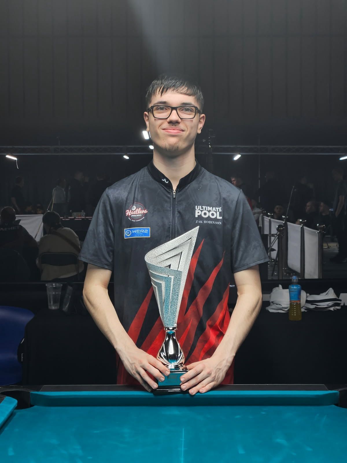 Zac Robinson, from Hull, with his trophy at Ultimate Pool Group Disability Series 2026