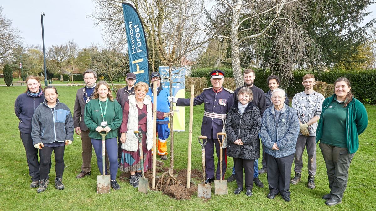 Group shot at the tree planting