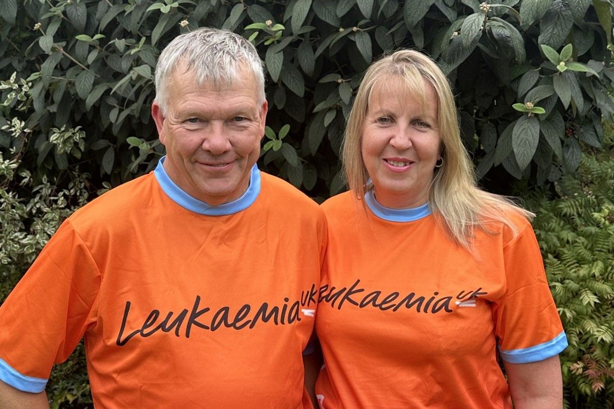Sandra and Alan Breene in their Leukaemia UK shirts