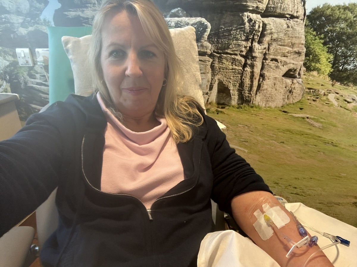 Sandra receiving treatment for chronic lymphocytic leukaemia