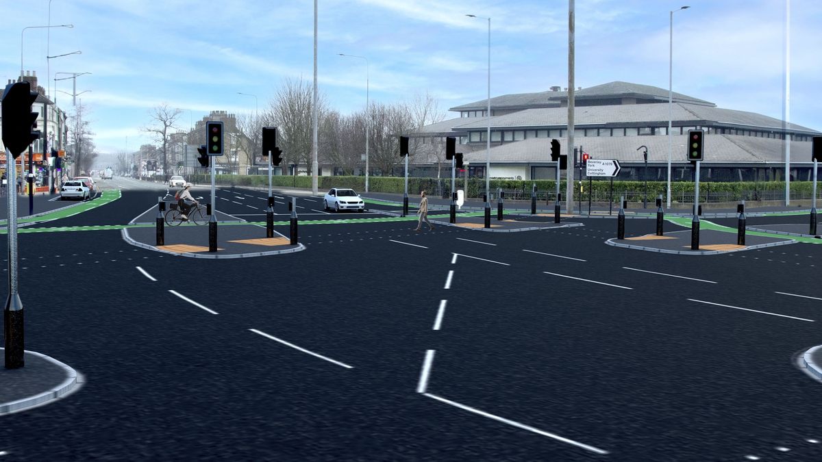 An artist’s impression of how the new CYCLOPS junction at Blundell’s Corner could look