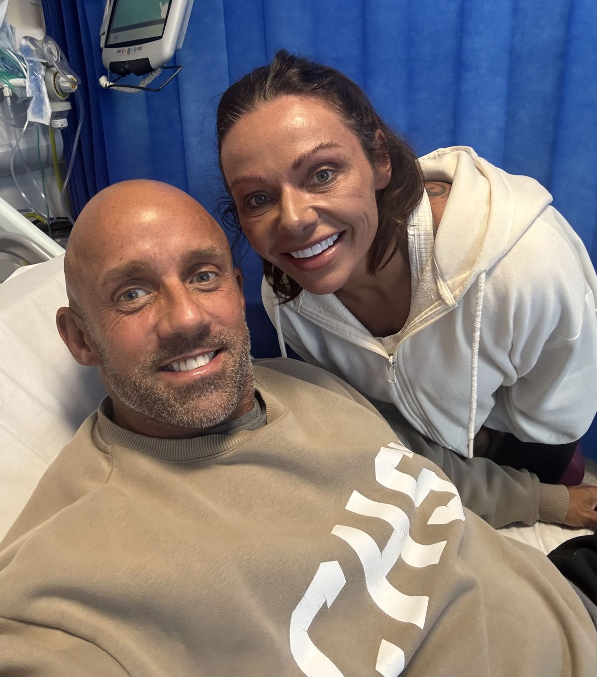 Lee and Natalie in hospital