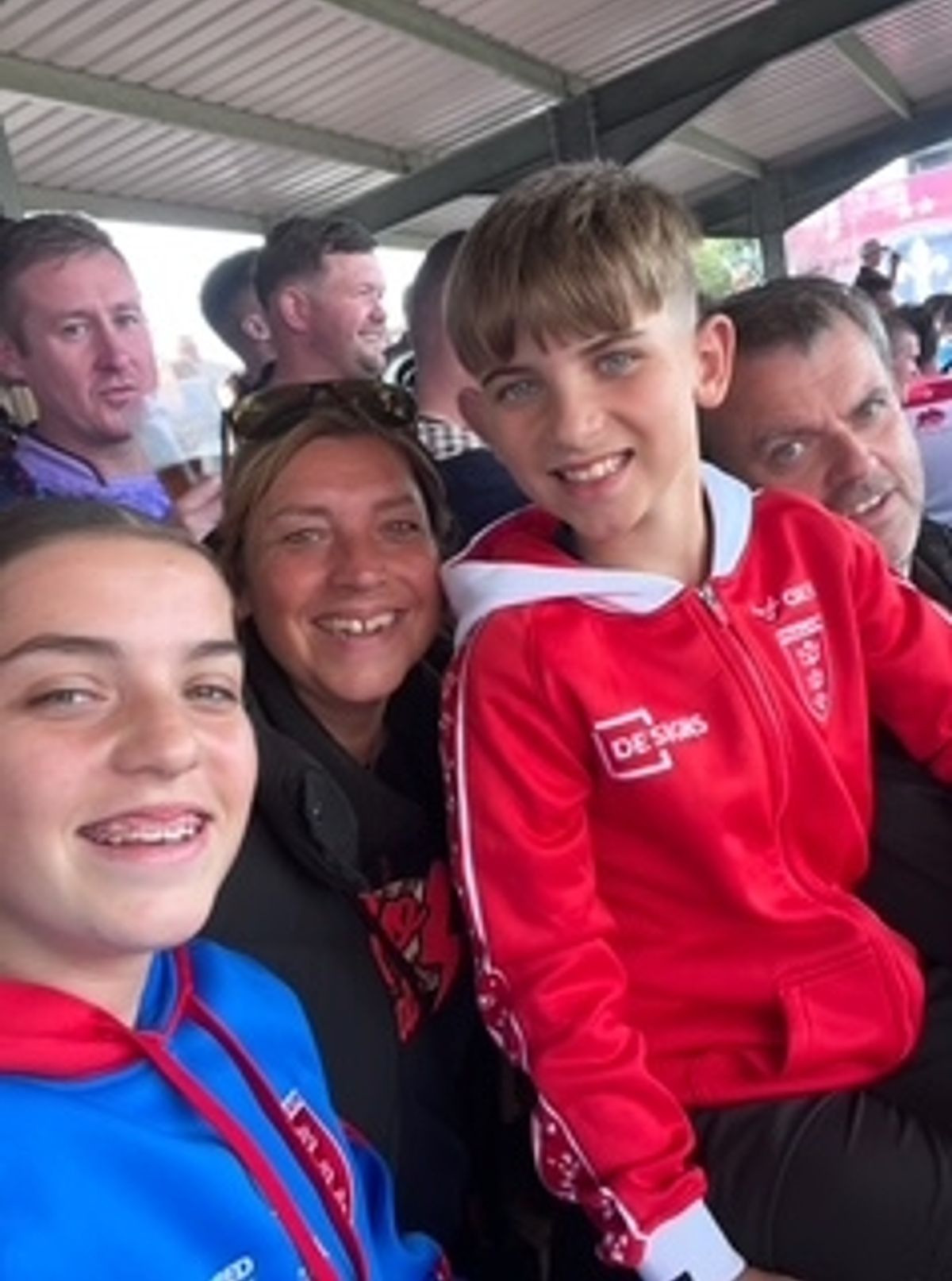 Emma and her family at a Hull KR game