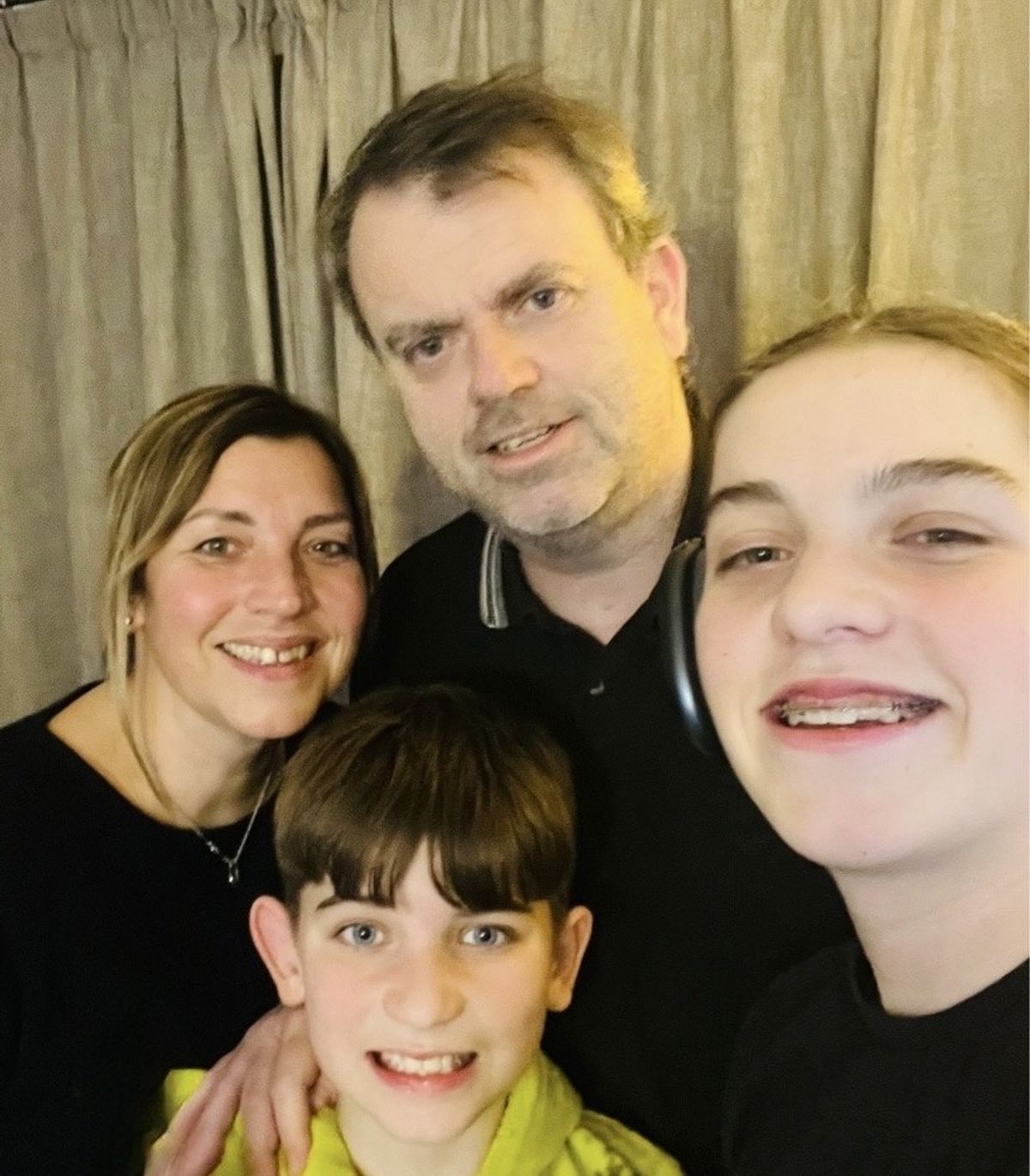 Emma with her husband Jamie and their children Ted and Katie