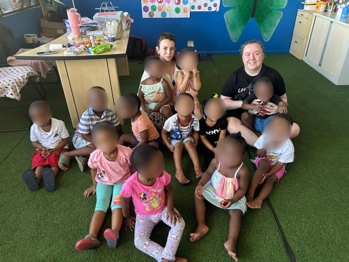 18/04/26 - Hull Training and Adult Education learners made trips to Greece and South Africa as part of the Government-backed Turing Scheme. Fiona Cook (right) with children in South Africa