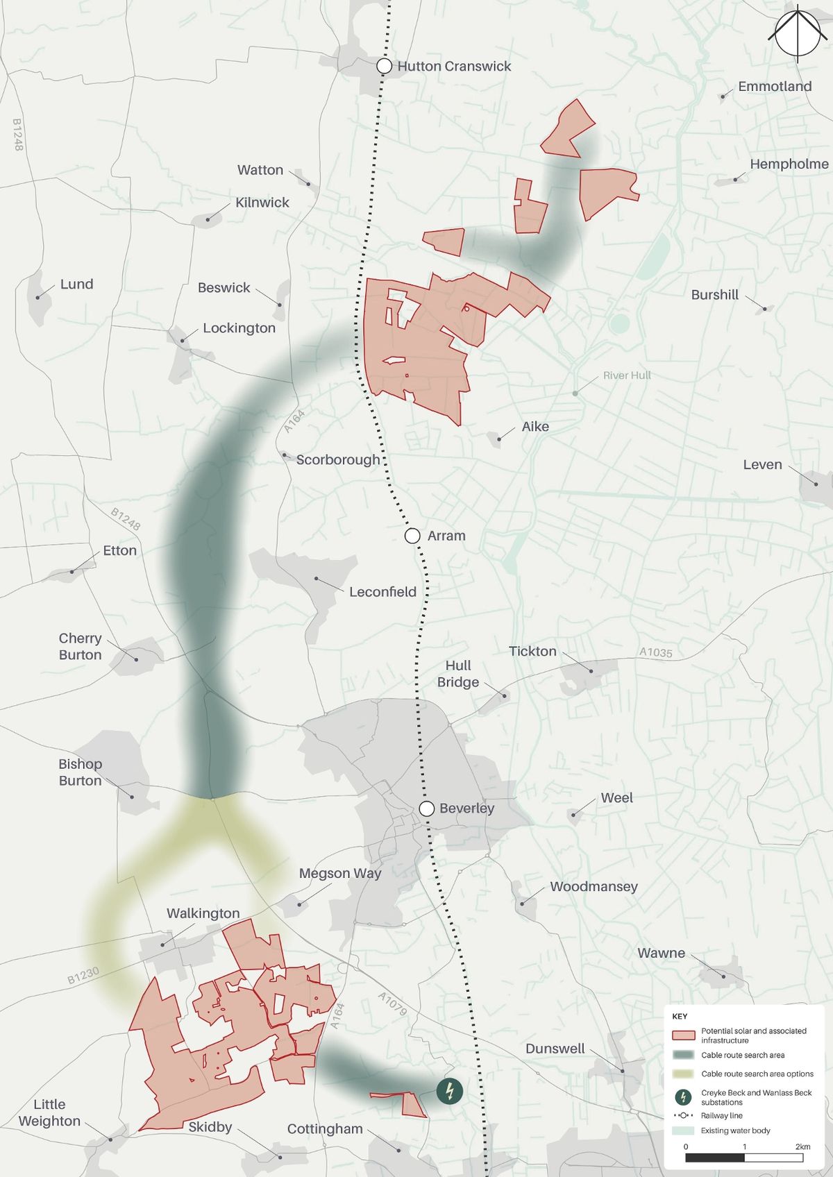 A map of the Clean Air Solar Farm proposals