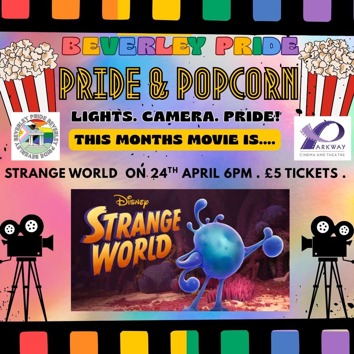 The poster for the Pride & Popcorn showing of Strange World