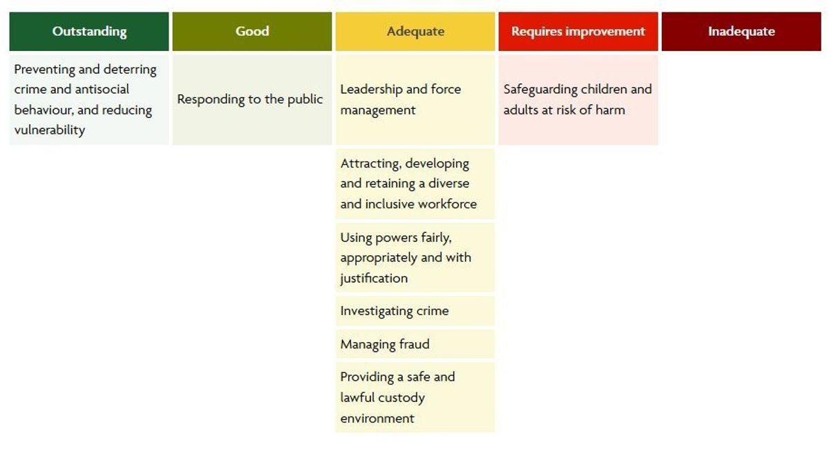Humberside Police's PEEL report summary