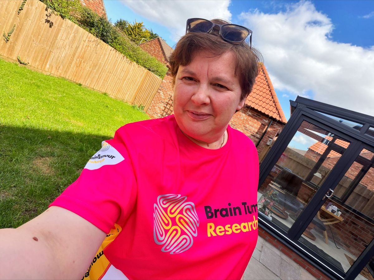 17/04/26 - A North Lincolnshire woman is taking on the London Marathon to mark her 50th birthday while raising awareness of brain tumours, following her partner’s double diagnosis. Sally Harley, 49, a teacher from Ulceby, will run the iconic 26.2-mile race in support of Brain Tumour Research, inspired by her partner Bob Hall’s life-changing diagnosis in 2024. Sally Harley in her Brain Tumour Research T-shirt