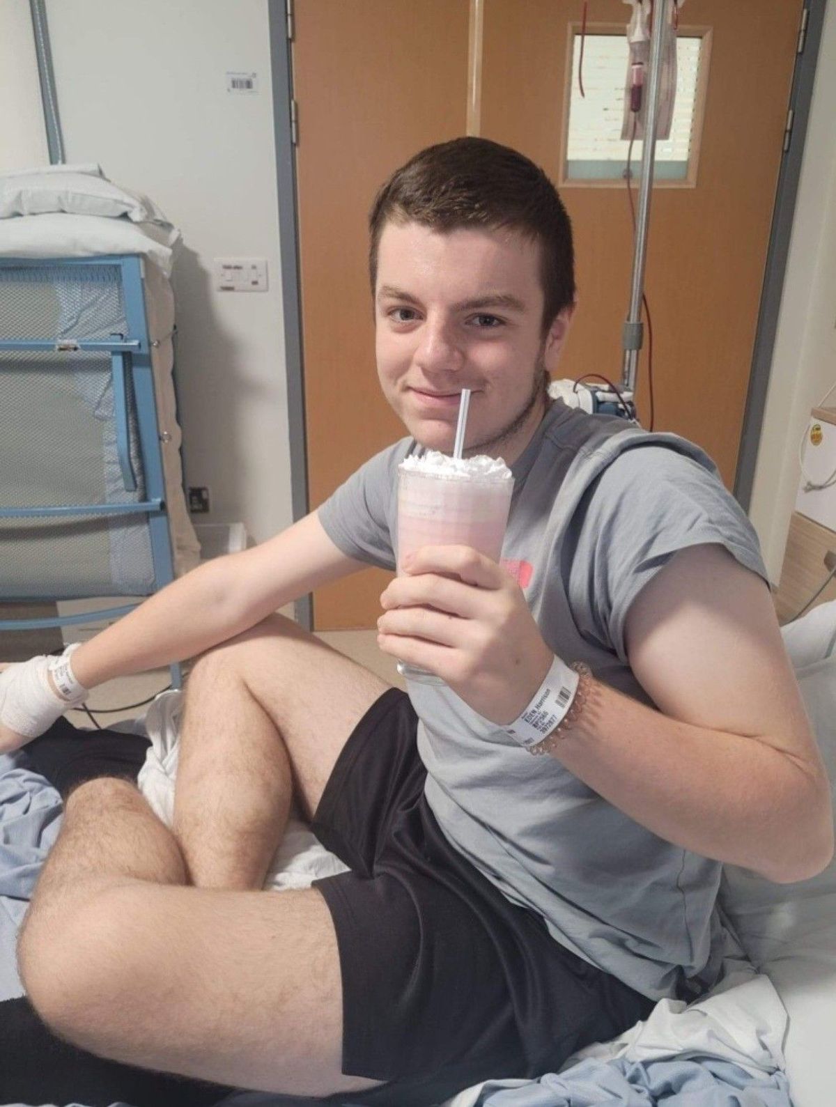 Harrison Eden during his cancer treatment