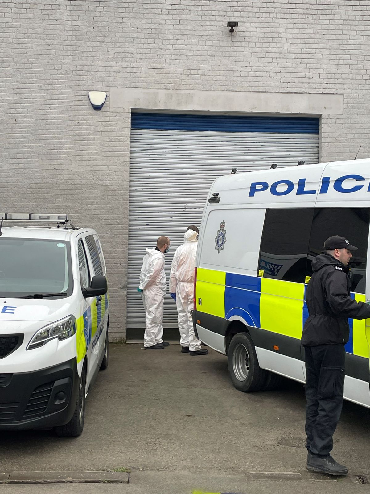 Police and CSI officers outside the Hessle Road branch of Legacy Independent Funeral Directors in Hull on Monday.