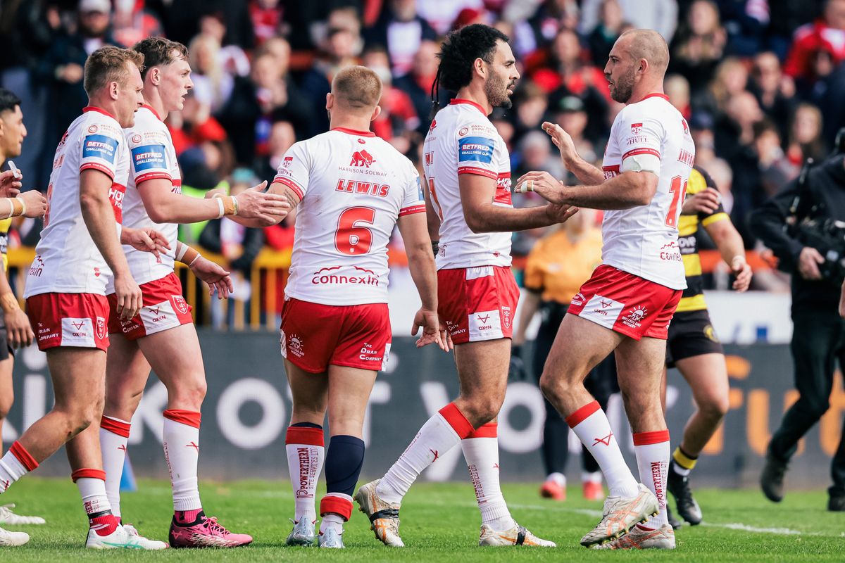 Hull KR's Tyrone May scored a hat-trick in the Challenge Cup victory over York Knights.