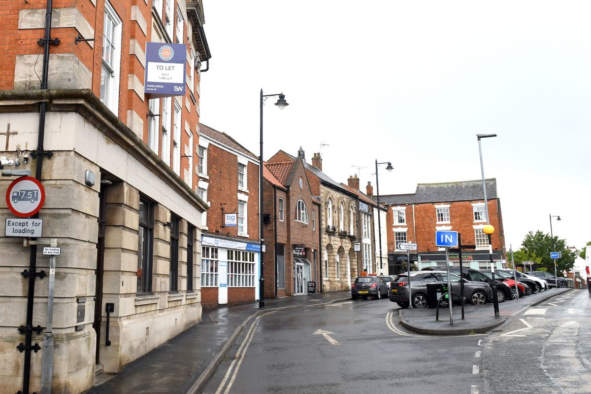 Market Place, Barton, with the vacant unit where Domino's have proposed a takeaway to the immediate left