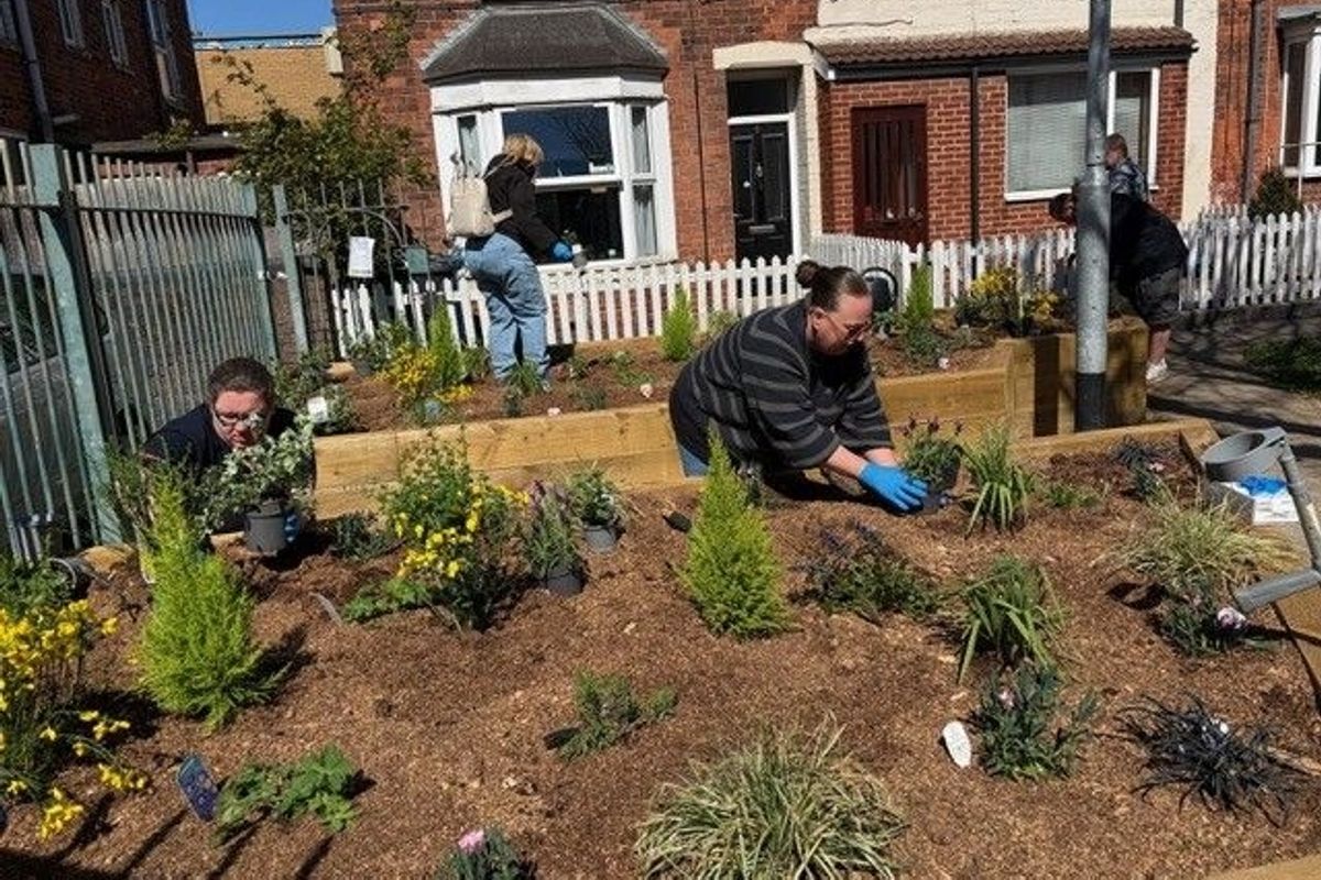 Residents join in the planting-up of Drypool's new pocket park in Hull