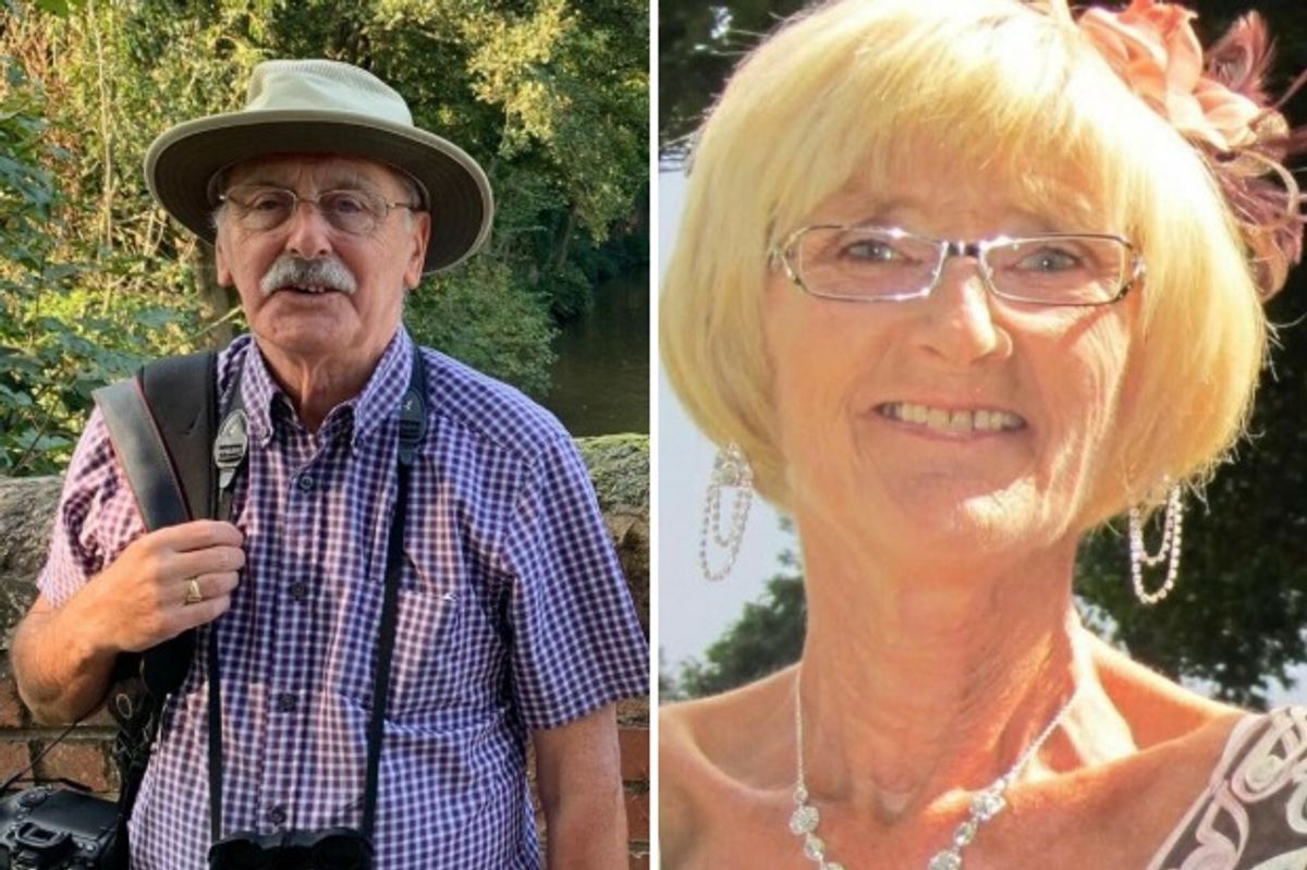 Tribute images of John Hesslewood, left, and Lynda Ellis