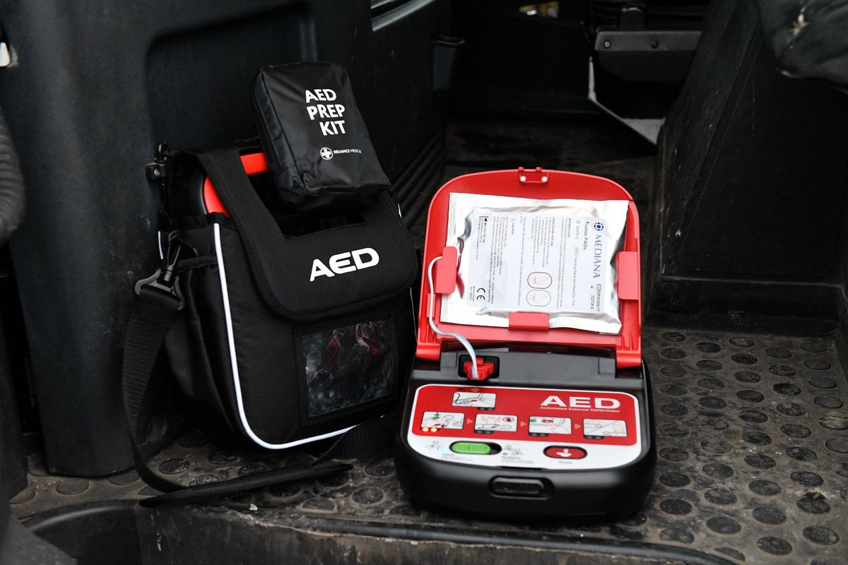 04/05/26 - Councillor Paul West, East Riding Council’s cabinet member for environment and transport, was among the first to herald the adoption of portable defibrillators on every one of the authority’s bin wagons. One of the AEDs - Automated External Defibrillators - that will be carried in the cabs of the bin lorries