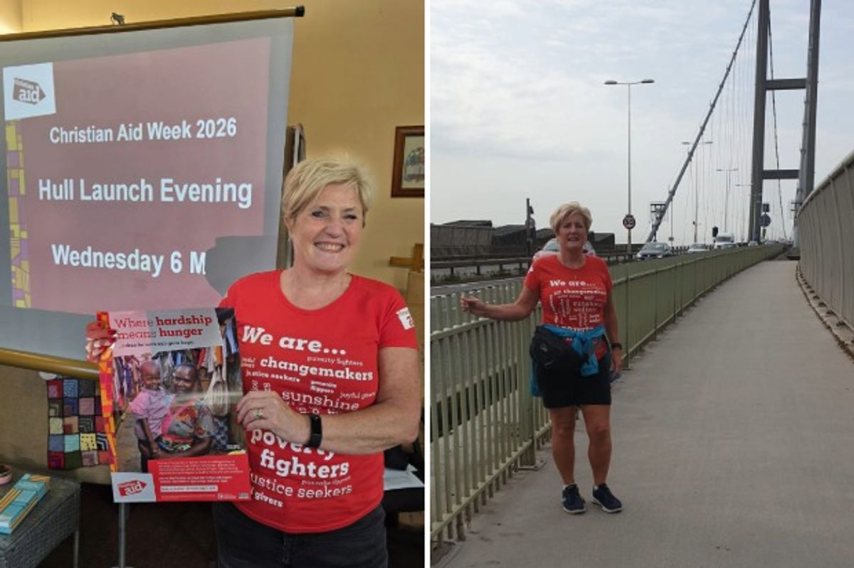 Angie Meadley, 64, of Hull, has challenged herself to walk 350 miles in May