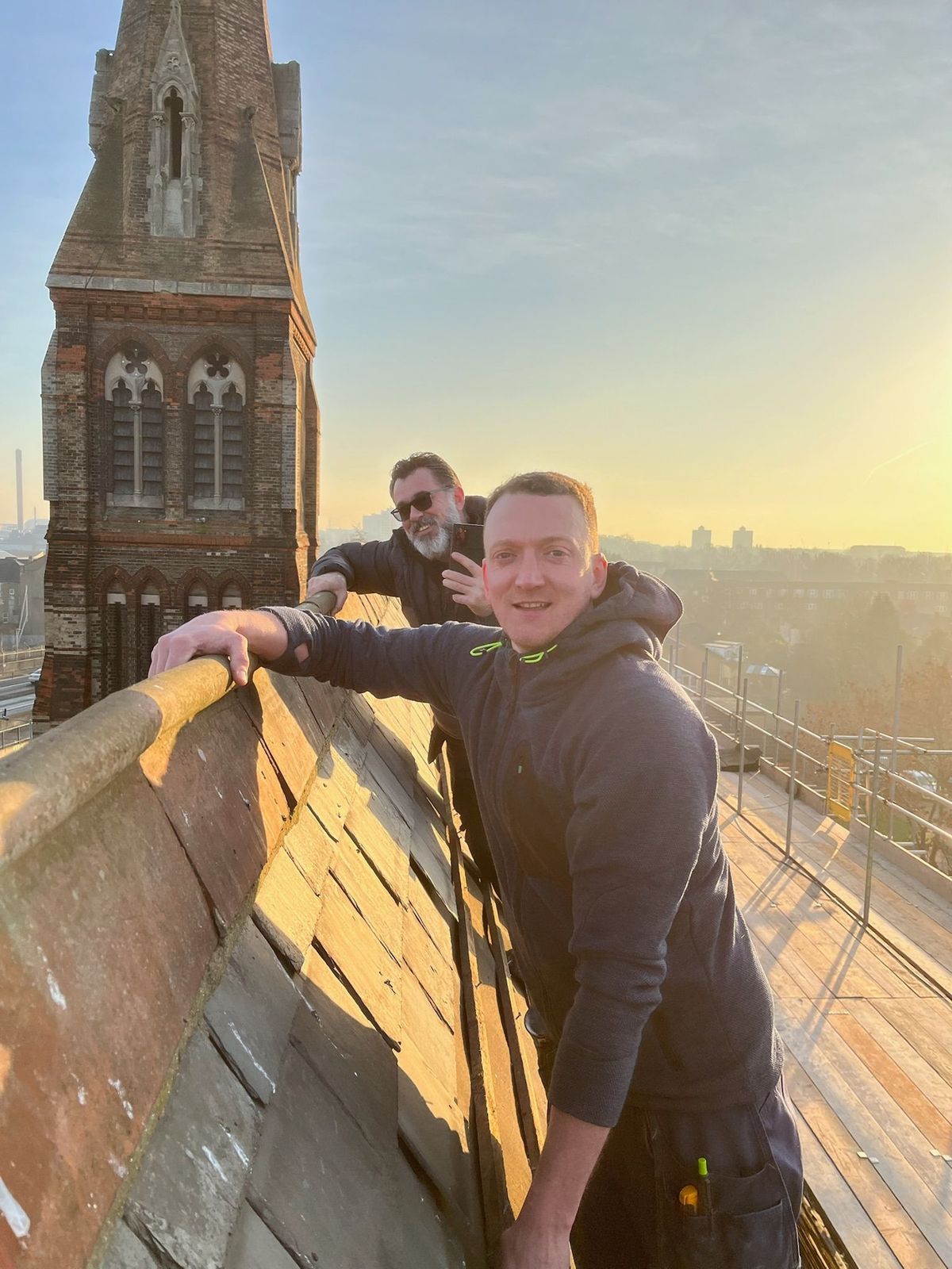 Giroscope's Chris and Anas on the roof