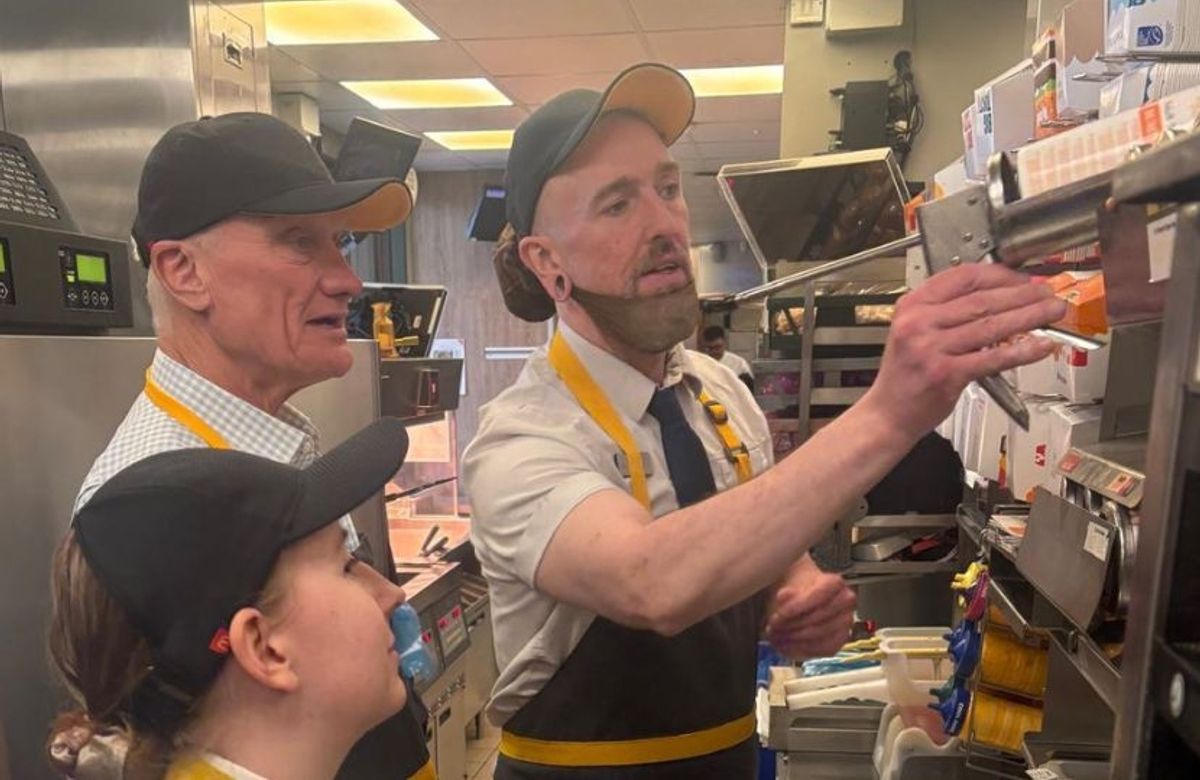 Graham Stuart MP is shown the ropes at McDonald’s in Beverley