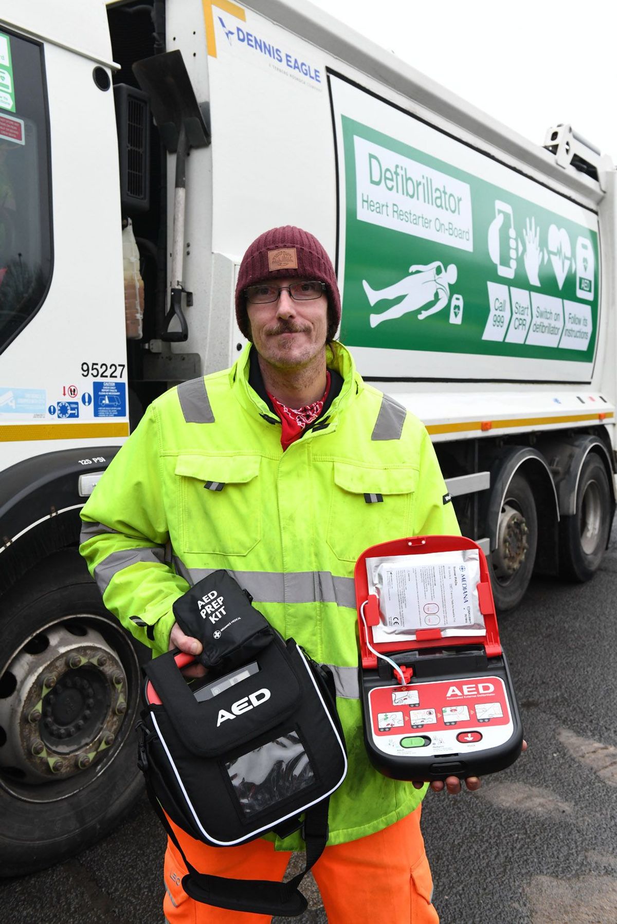 04/05/26 - In a pioneering project, life-saving defibrillators have been fitted to all bin collection lorries in the East Riding. Refuse crew member Andrew Fowler says 'it feels quite good to be a bit of a trailblazer'