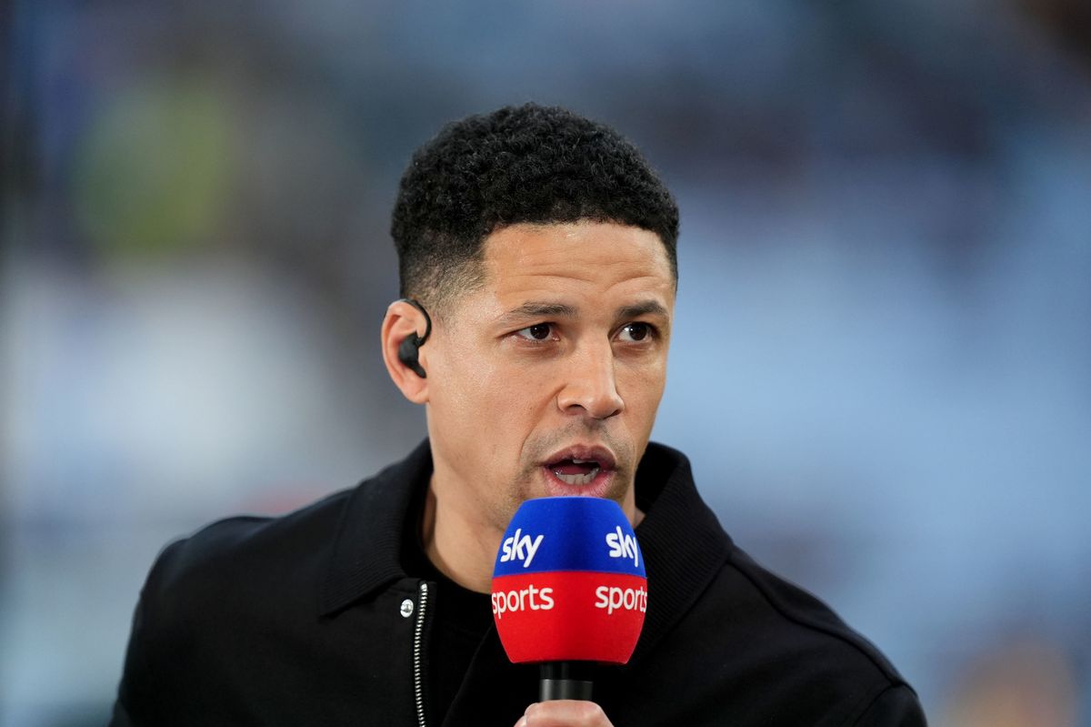 Curtis Davies working pitch side as a TV pundit