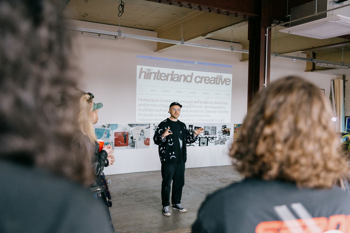 Stewart Baxter welcoming guests to the new home of Hinterland Creative at 25 Francis Street.