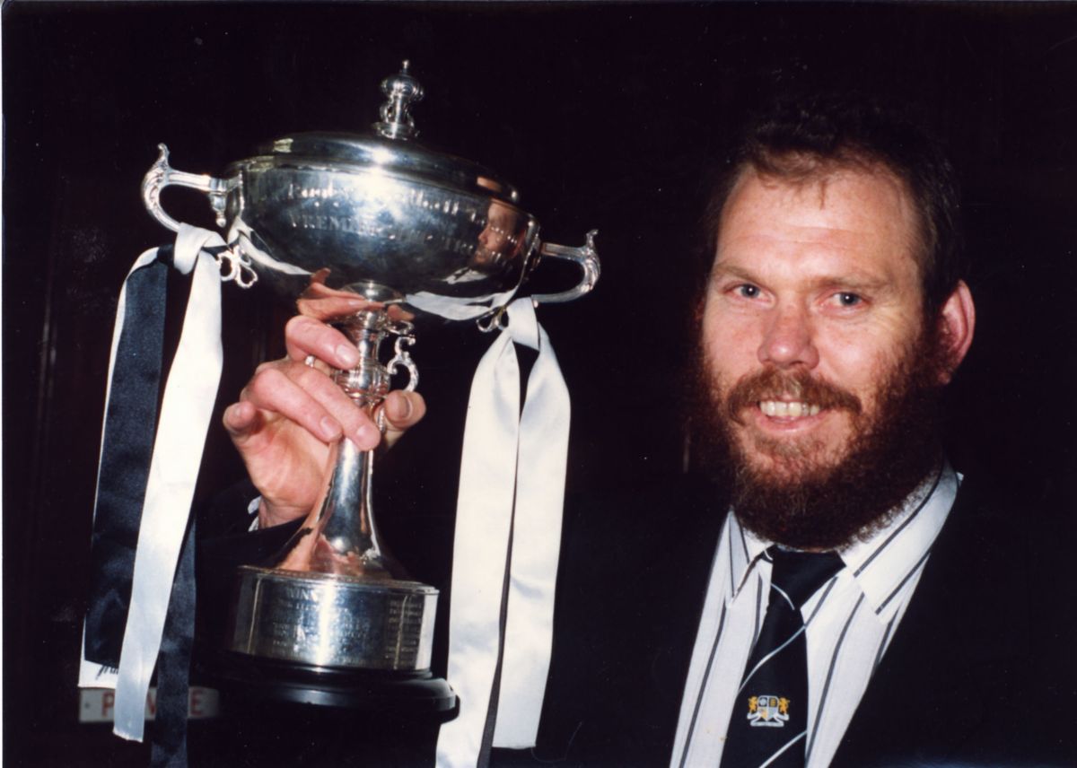 Noel Cleal with the 1991 Premiership trophy. Hull FC beat Widnes 14-4 at Old Trafford. 