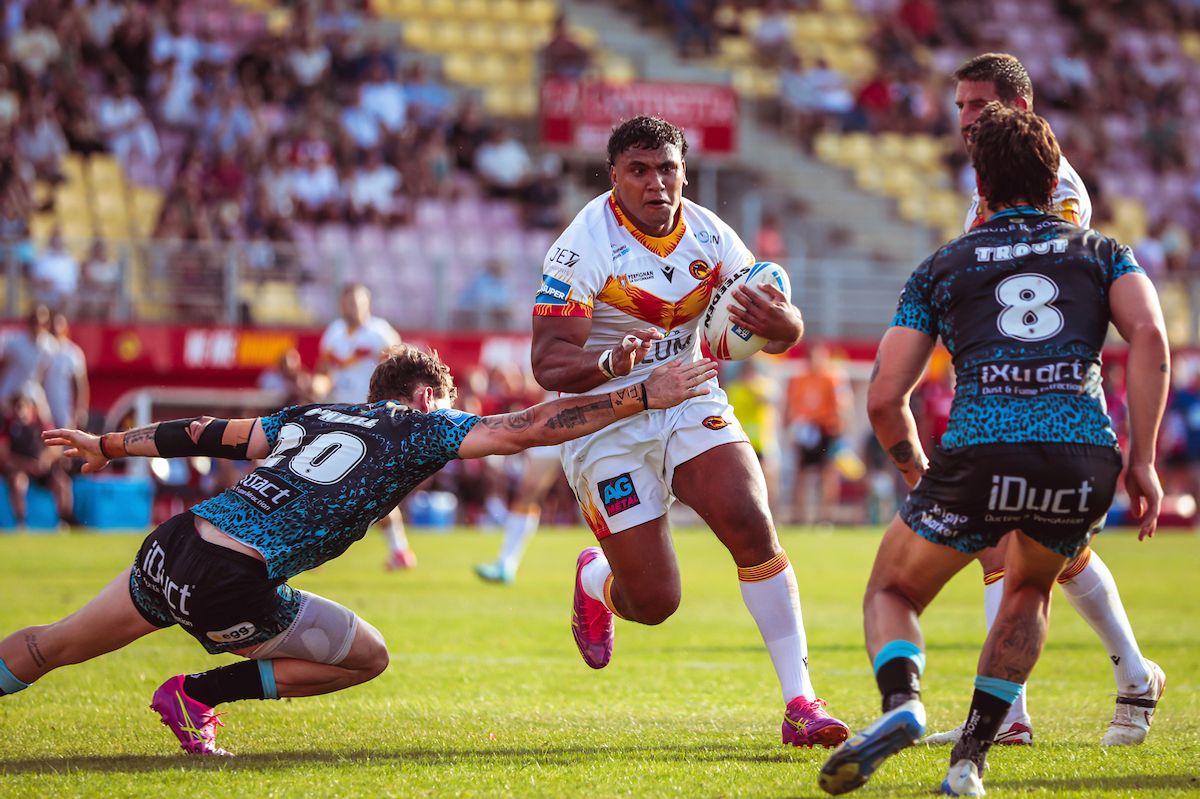 Tevita Pangai Jr in action for Catalans Dragons last season