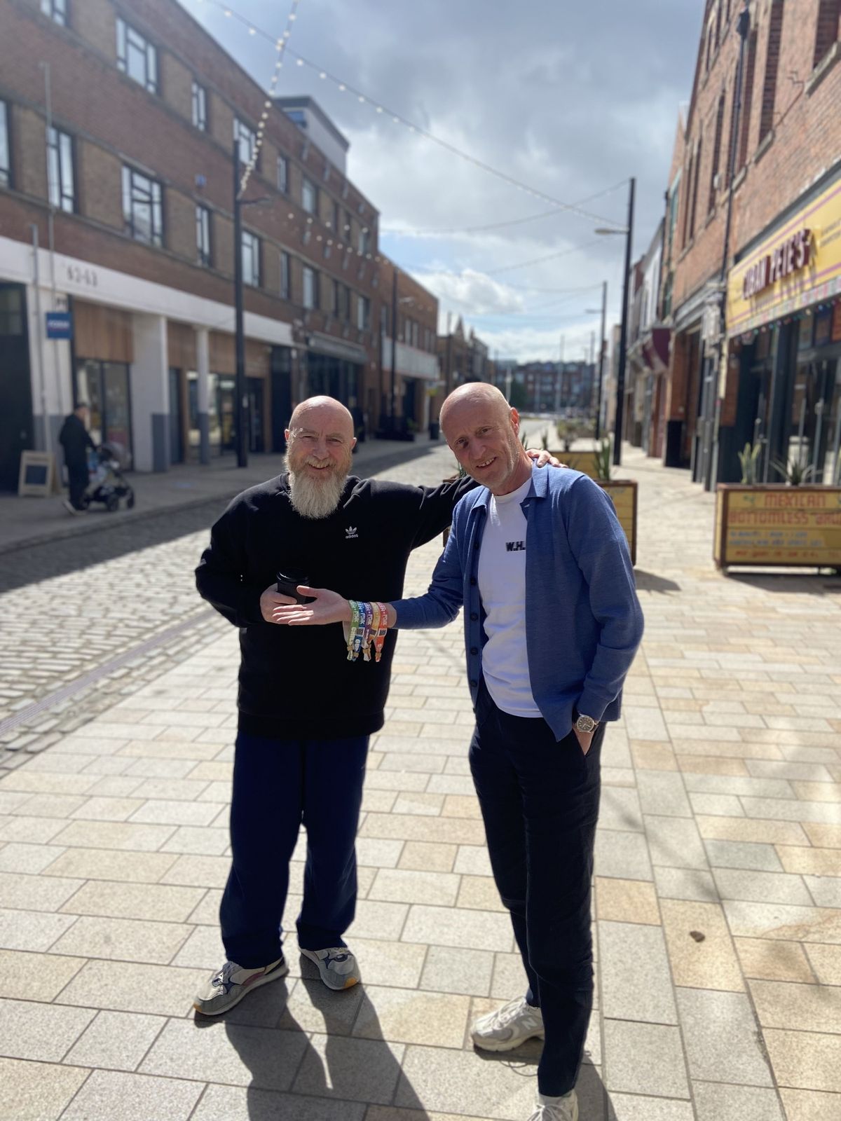 Mark Page, left, festival director and Gerard Toplass, co-Founder of POWK (Play One We Know), a platform dedicated to supporting grassroots artists, venues, festivals and music communities, and sponsor of this year's festival wristbands
