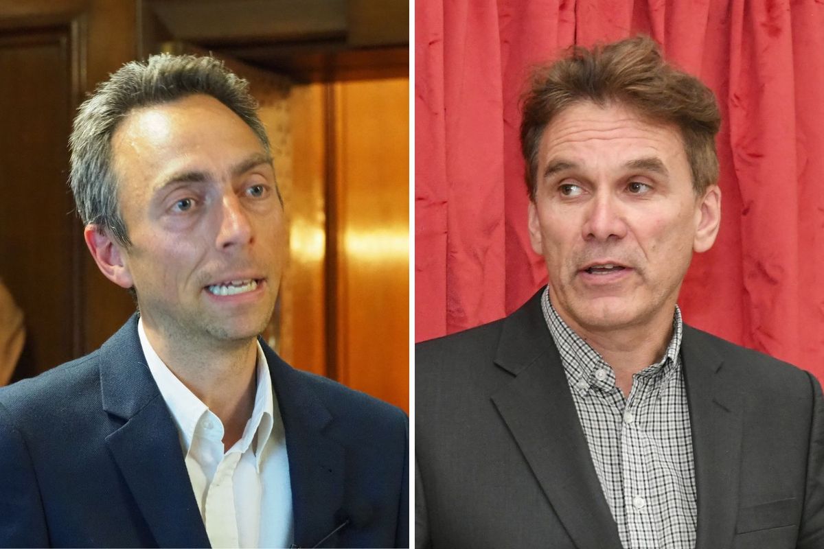 Mike Ross, left, the Lib Dem leader of Hull City Council, and Daren Hale, the leader of the Hull Labour Group