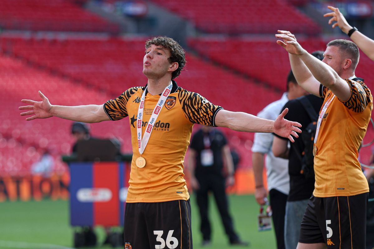 Lewis Koumas celebrates at Wembley