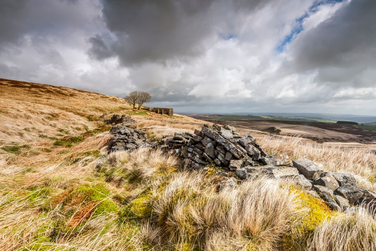 The derelict farmhouse of Top Withens associated with Wuthering Heights