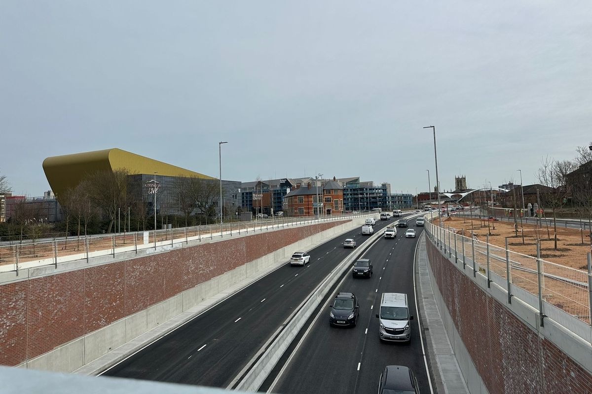 Traffic moves through the new underpass on the A63 in Hull