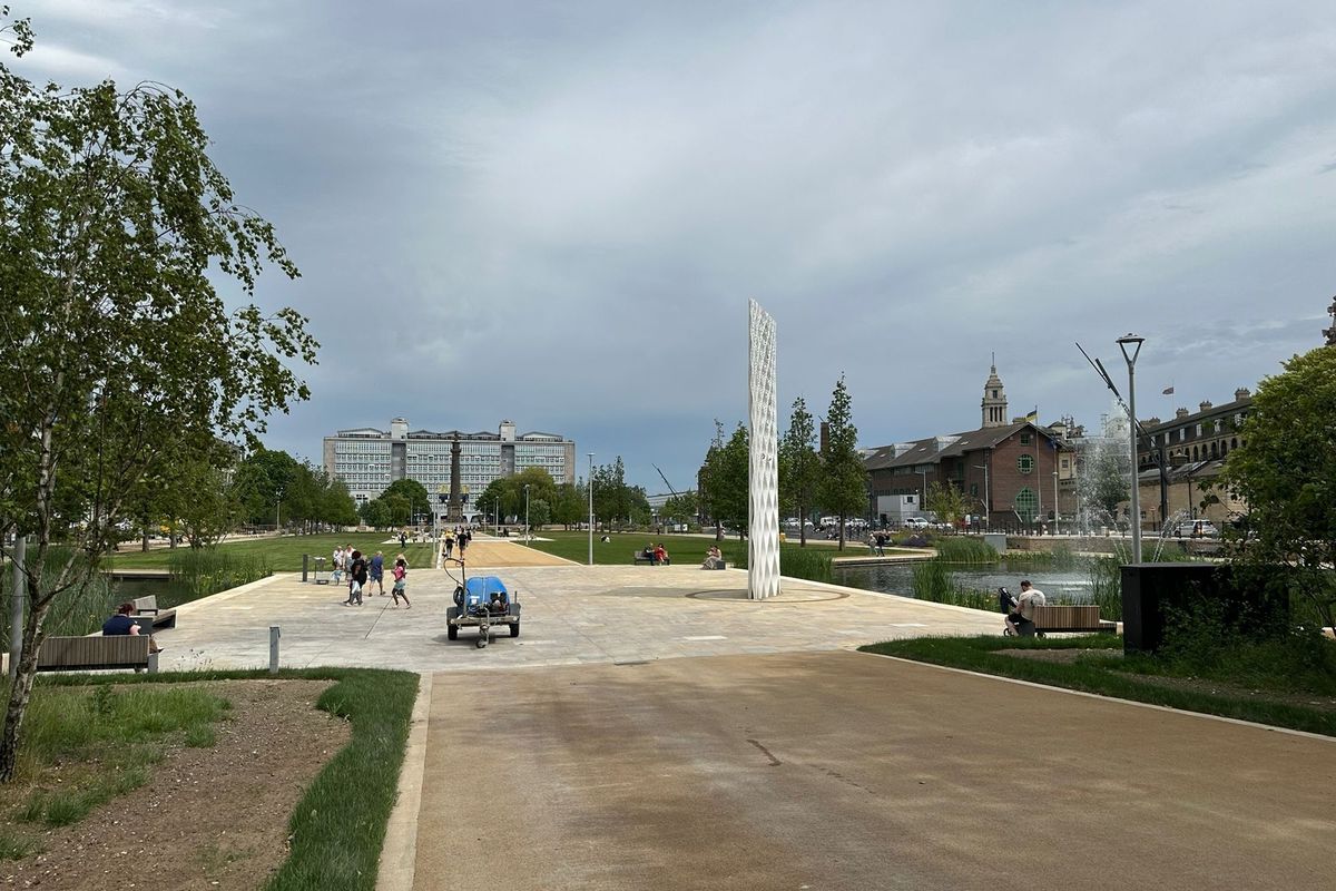 People have been out enjoying the newly reopened green space