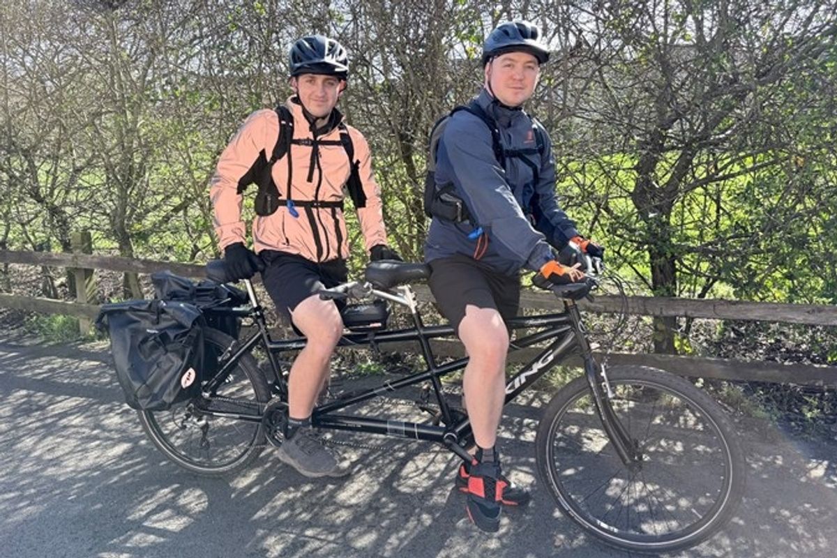 Left to right: Luke Mayo and Dane Sanderson on a training ride.