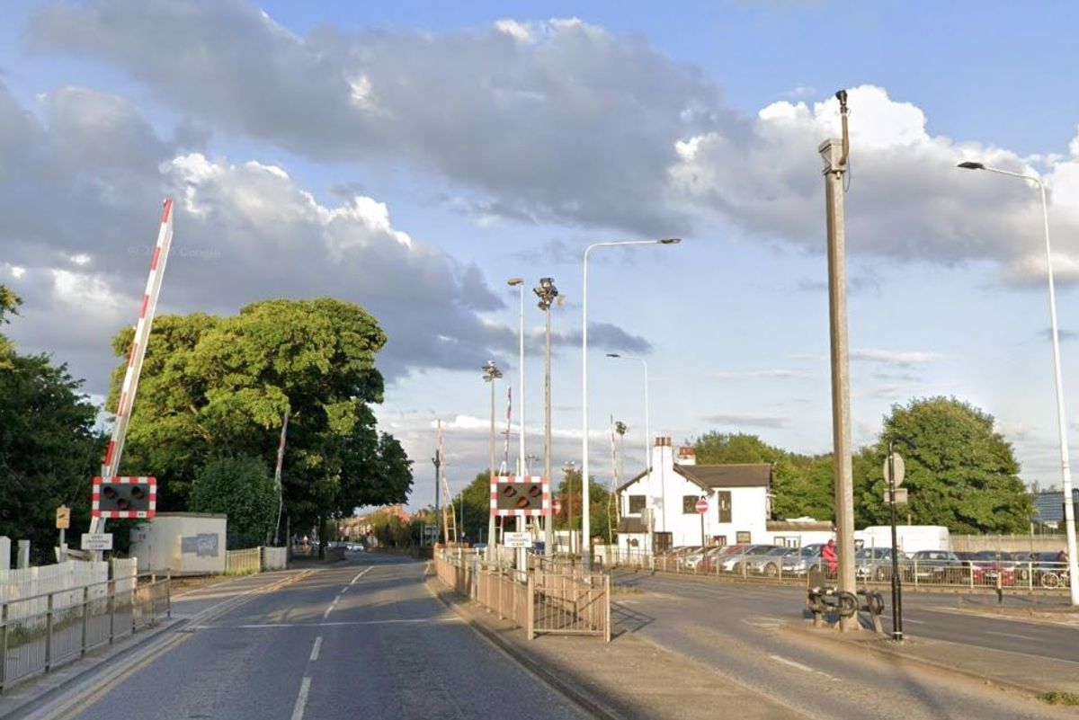 A general view of the level crossing at Spring Bank West in Hull