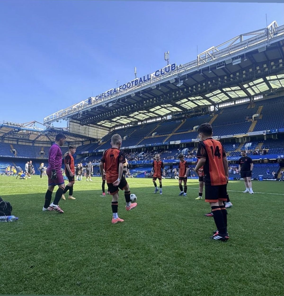 ... and out on the pitch at Stamford Bridge