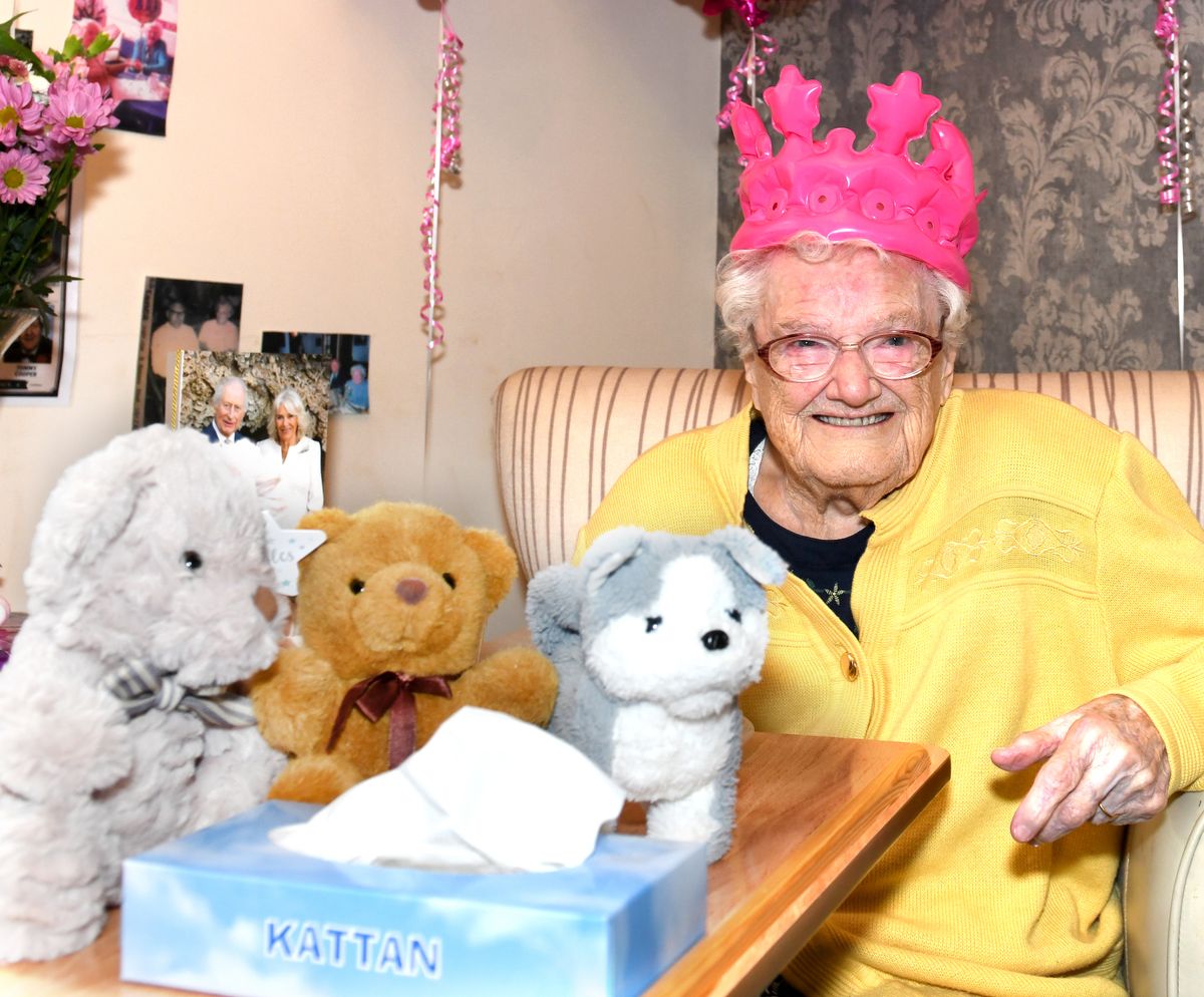 Joan Dearing celebrates her 105th Birthday, she always has her teddies, tissues and polo mints with her