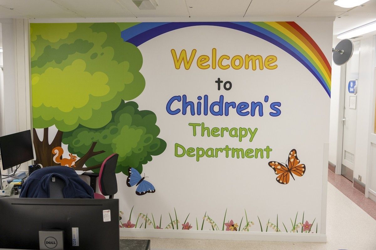 A colourful welcome to the Children's Therapy Department