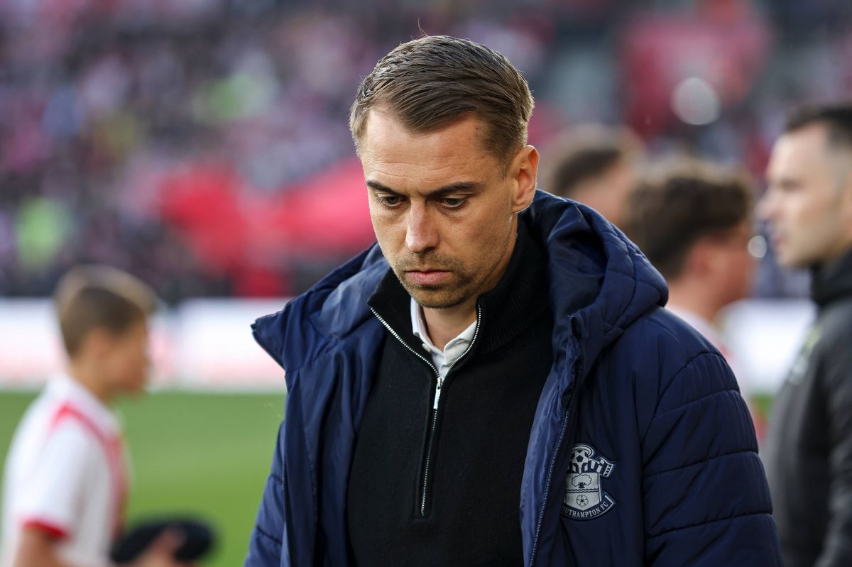 SOUTHAMPTON, ENGLAND - MAY 12: Head Coach Tonda Eckert of Southampton during the Sky Bet Championship Play Off Semi Final Second Leg match between Southampton and Middlesbrough at St Mary's Stadium on May 12, 2026 in Southampton, England. (Photo by Robin Jones/Getty Images)