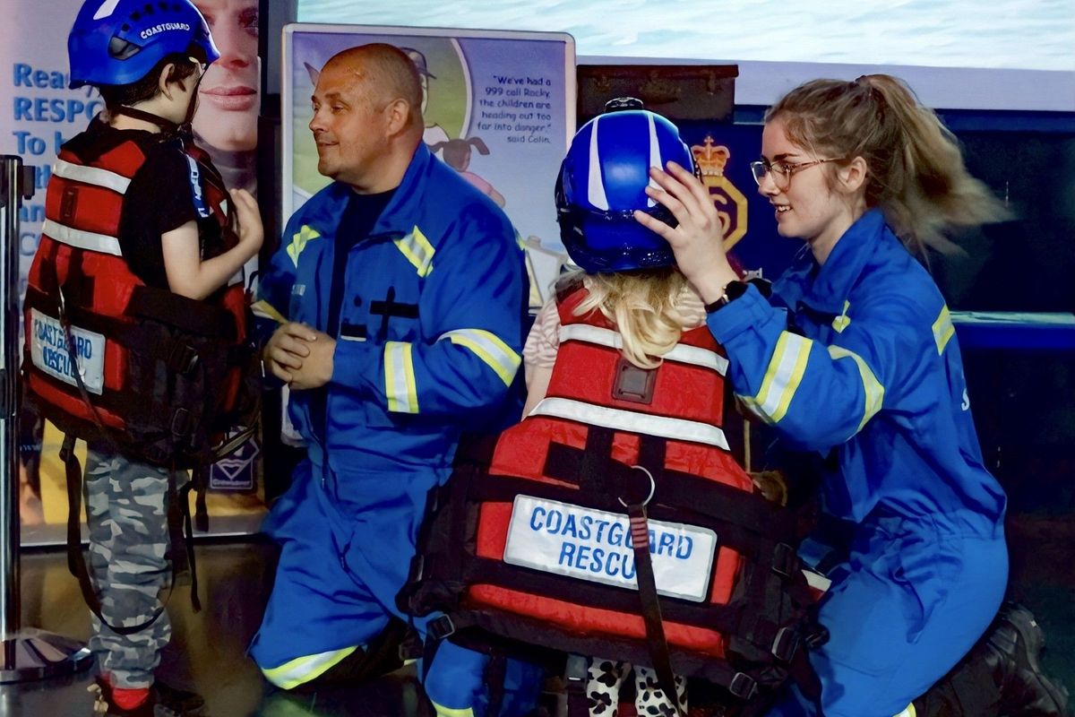 Coastguard kit dress-up during the H2O Heroes event, held at The Deep in Hull