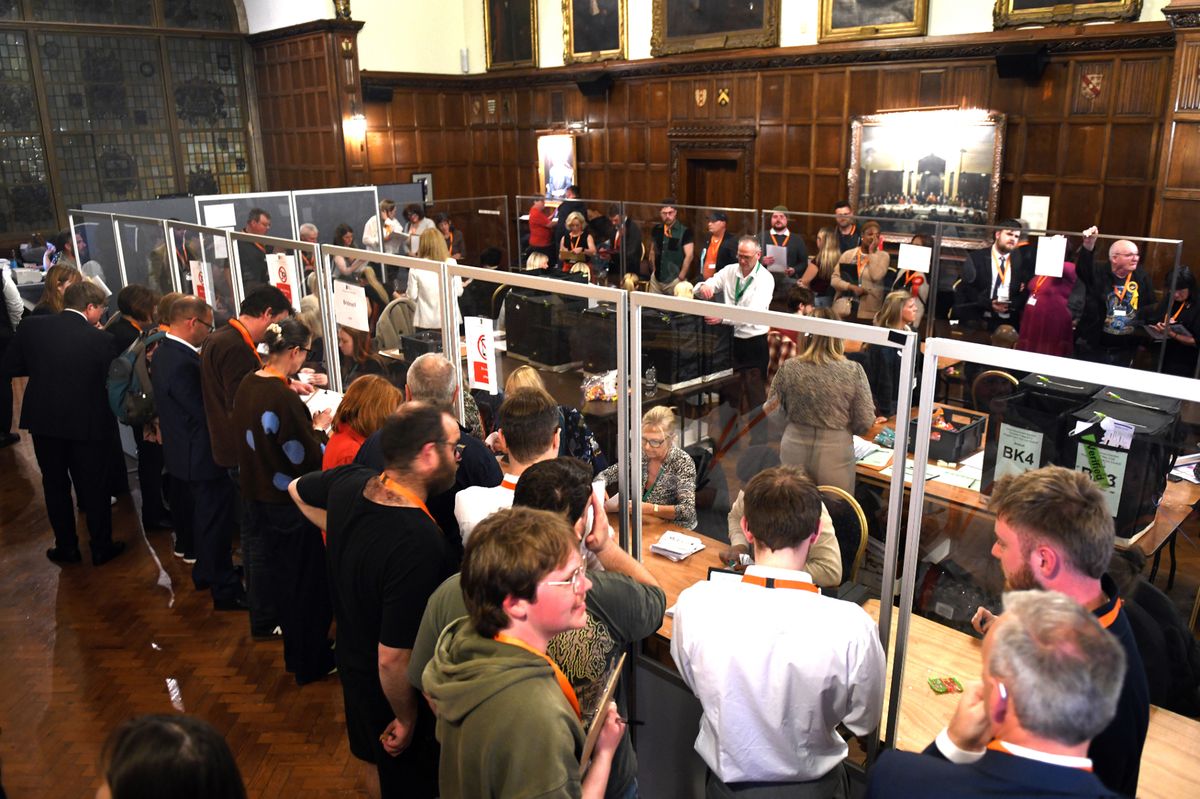 Counting at Hull's Guildhall for the 2026 Hull City Council elections