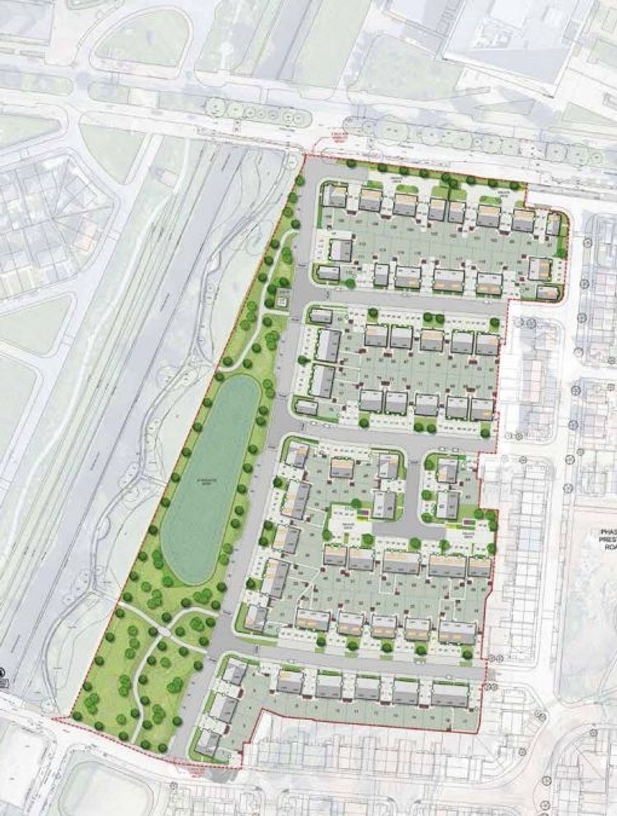 A site plan of the proposed homes 