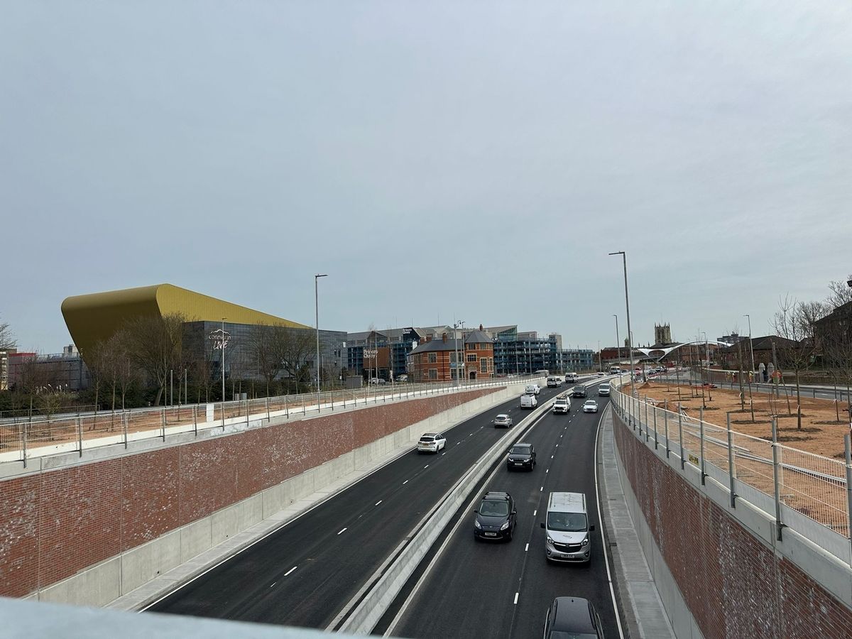 Traffic now flows on the new underpass