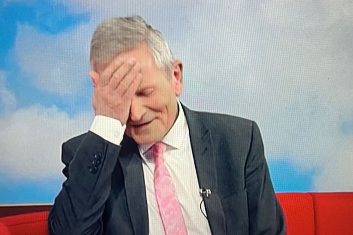 Peter Levy had his head in his hand after an embarrassing moment on BBC Look North