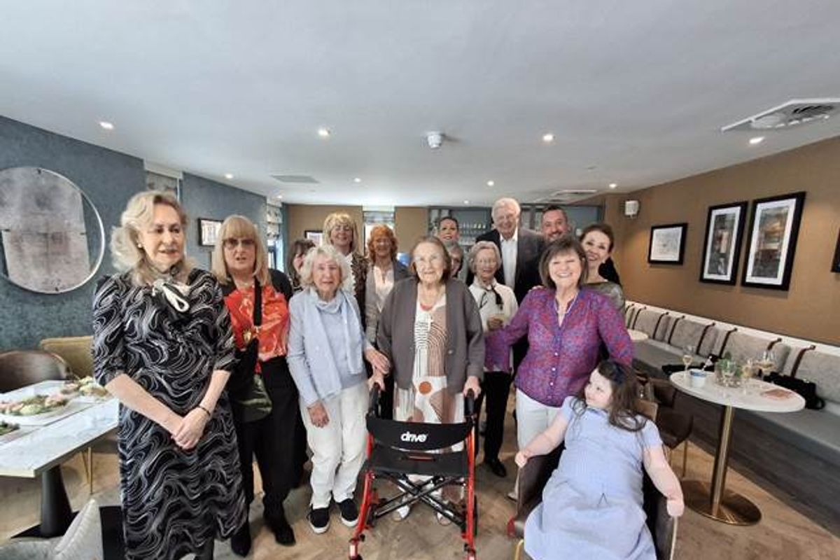 Joyce Storr, in her Beverley care home surrounded by family and friends on her 102nd birthday