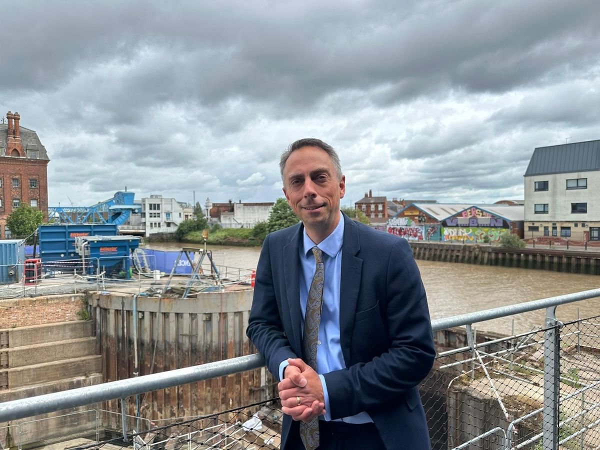 Cllr Mike Ross on site at the North End Shipyard