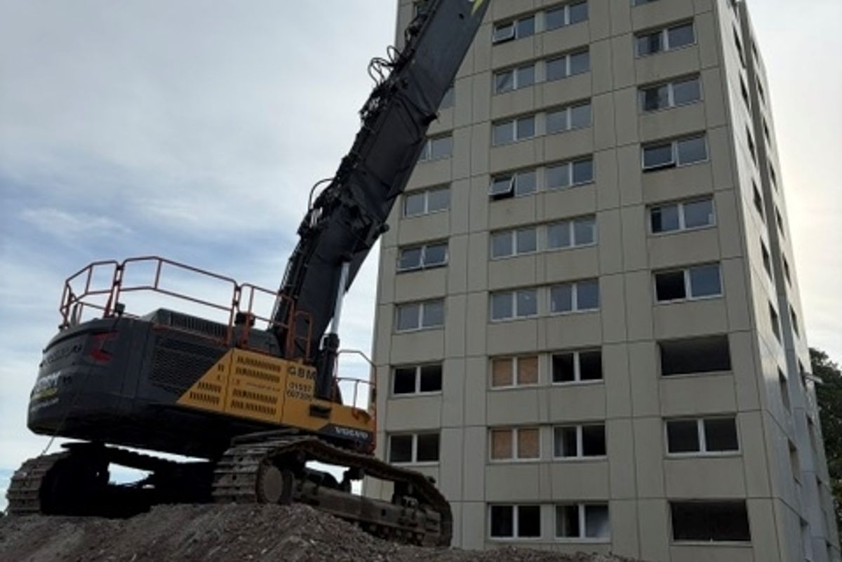 Demolition works have begun at Boothferry Estate flats, in Hull